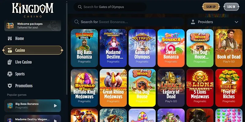 Así es la plataforma de Kingdom Casino