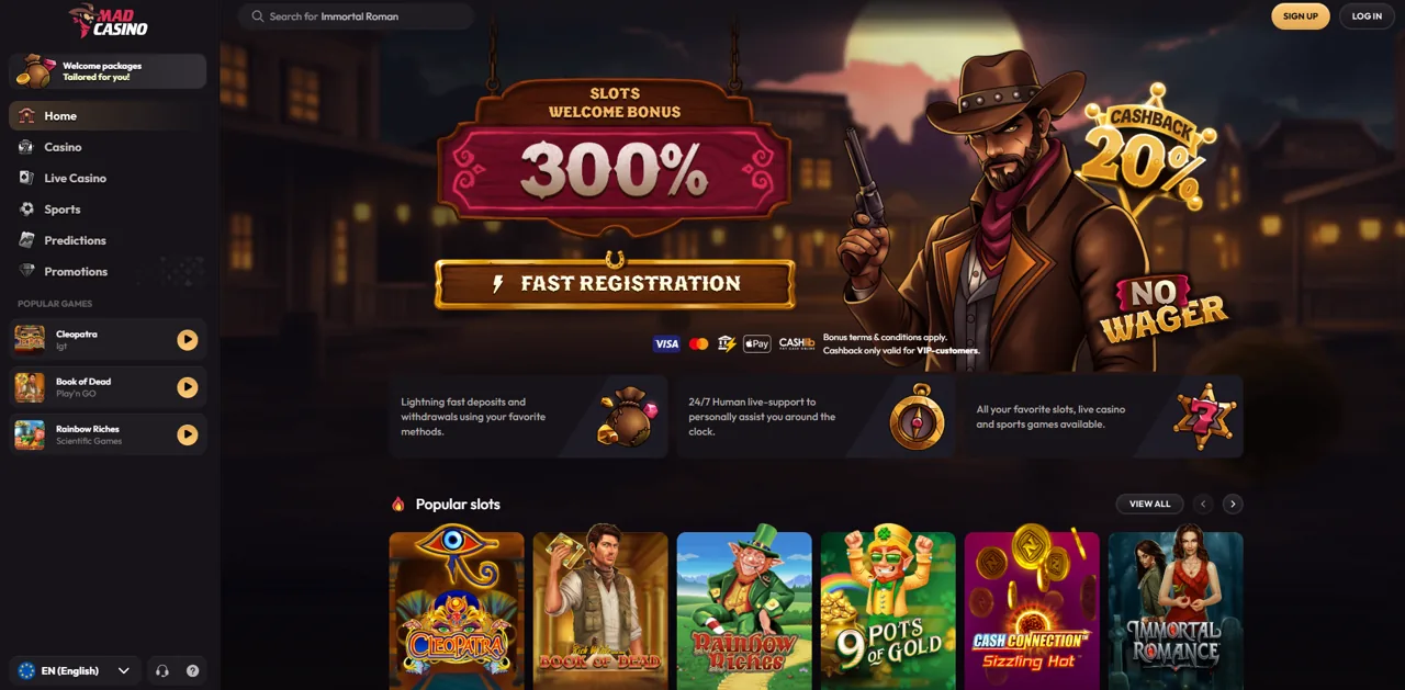 Así es la plataforma de Madcasino
